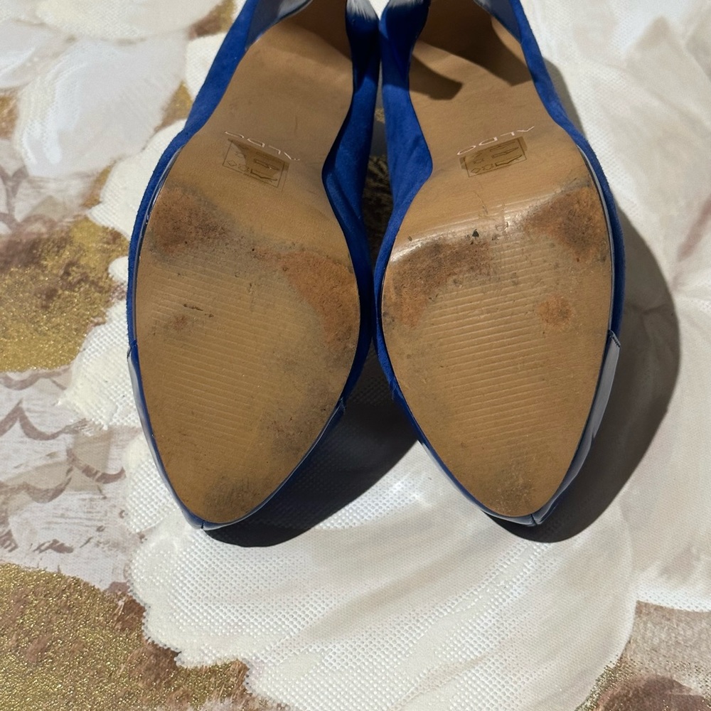 Aldo Suede Leather Pointed Toe High Heels, Pumps Size 6 Blue - Picture 10 of 10